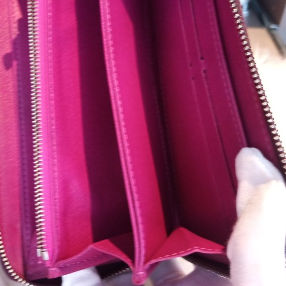 Astounding EUC Hermes LIZARD Bearn Long Wallet Full Inclusion + Bag! Magenta - Picture 12 of 15